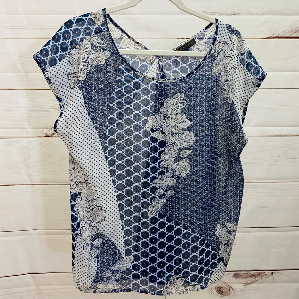 Outback Red sheer patterned blouse